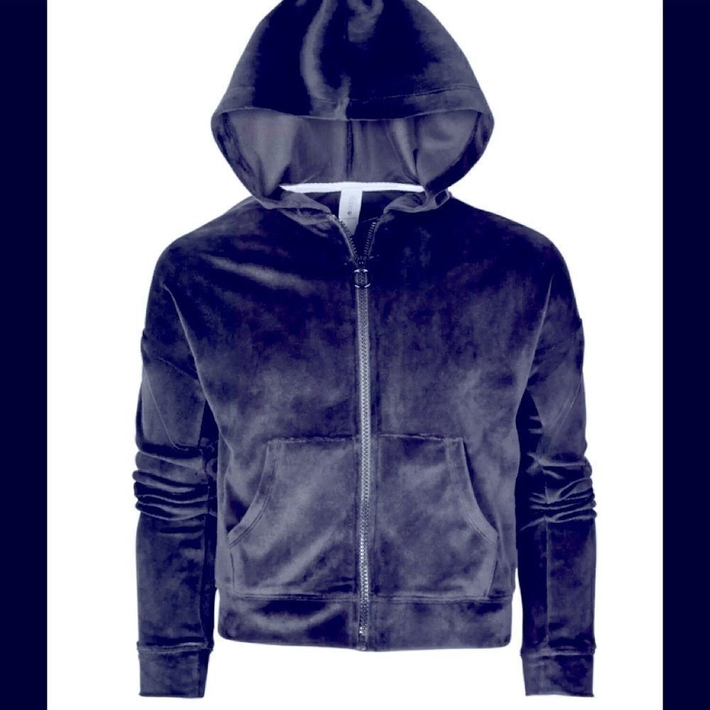 Ideology Girls velour zip up Hoodie sweatshirt M